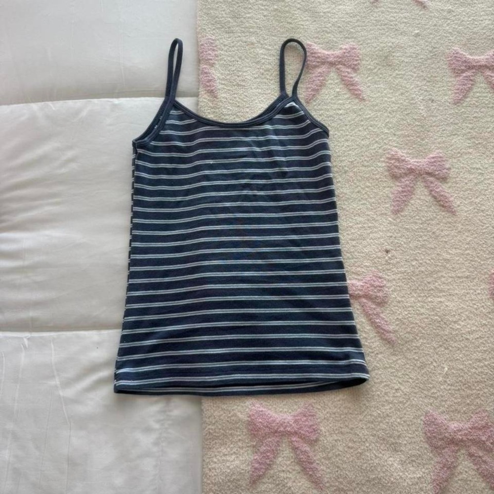 navy blue and sky blue brandy melville tank top - Picture 2 of 3
